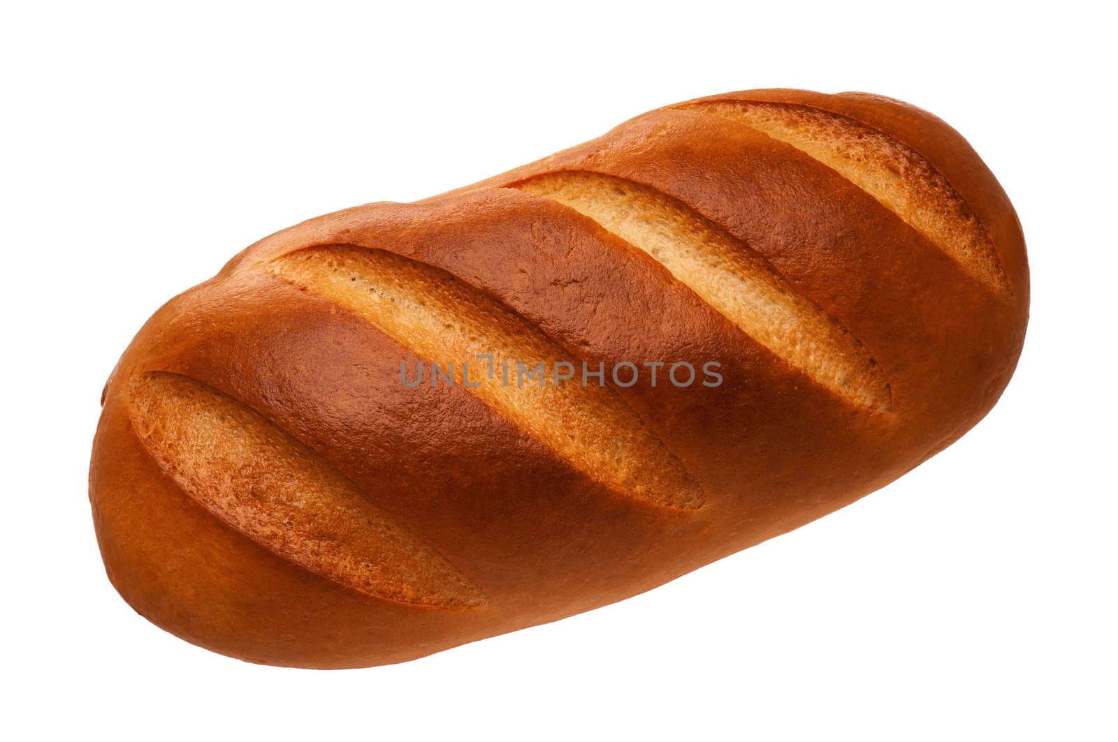 Fresh wheat bread. Isolated on white background