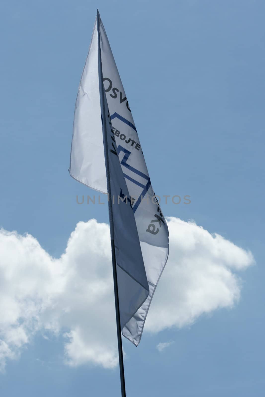 flag in mast of "crusade the liberation of man"