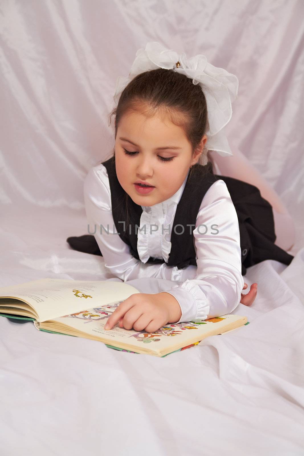 A child reading a book.