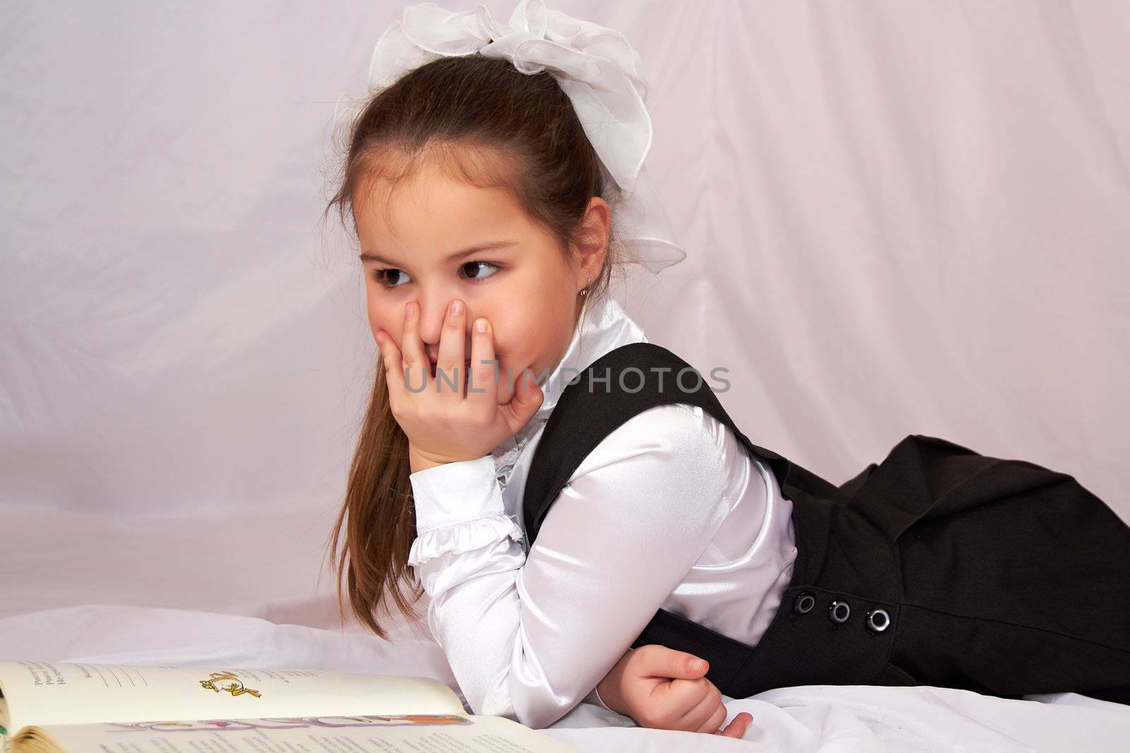 A child reading a book.