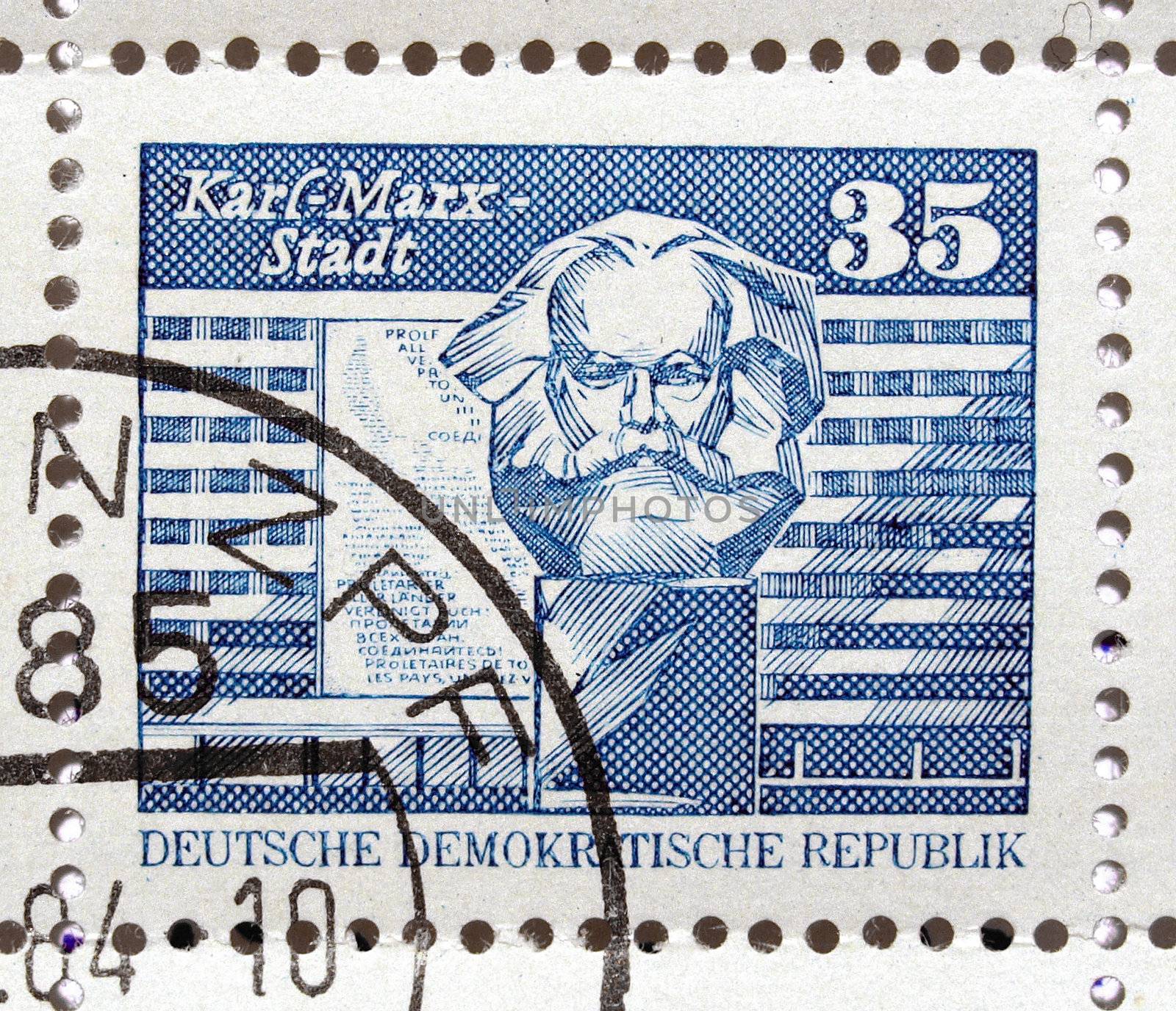 German Democratic Republic (DDR) stamps with Karl Marx