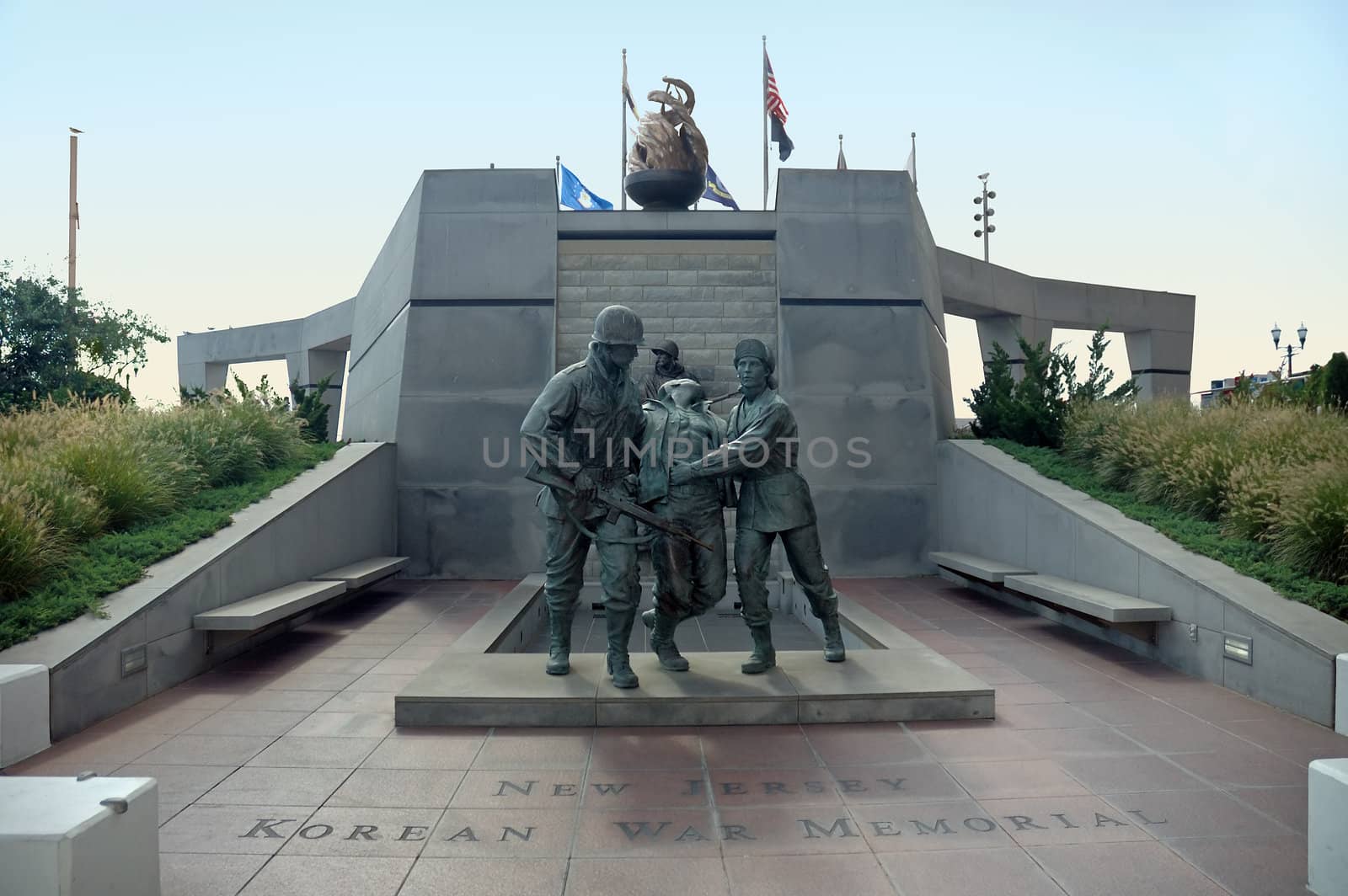 front view of Korean War Memorial in Atlantic City, New Jersey, 