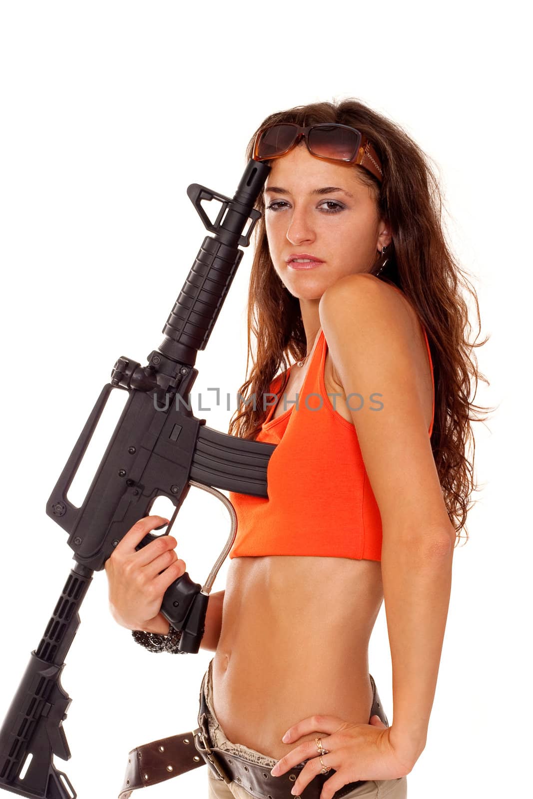 Armed girl posing by igor_stramyk