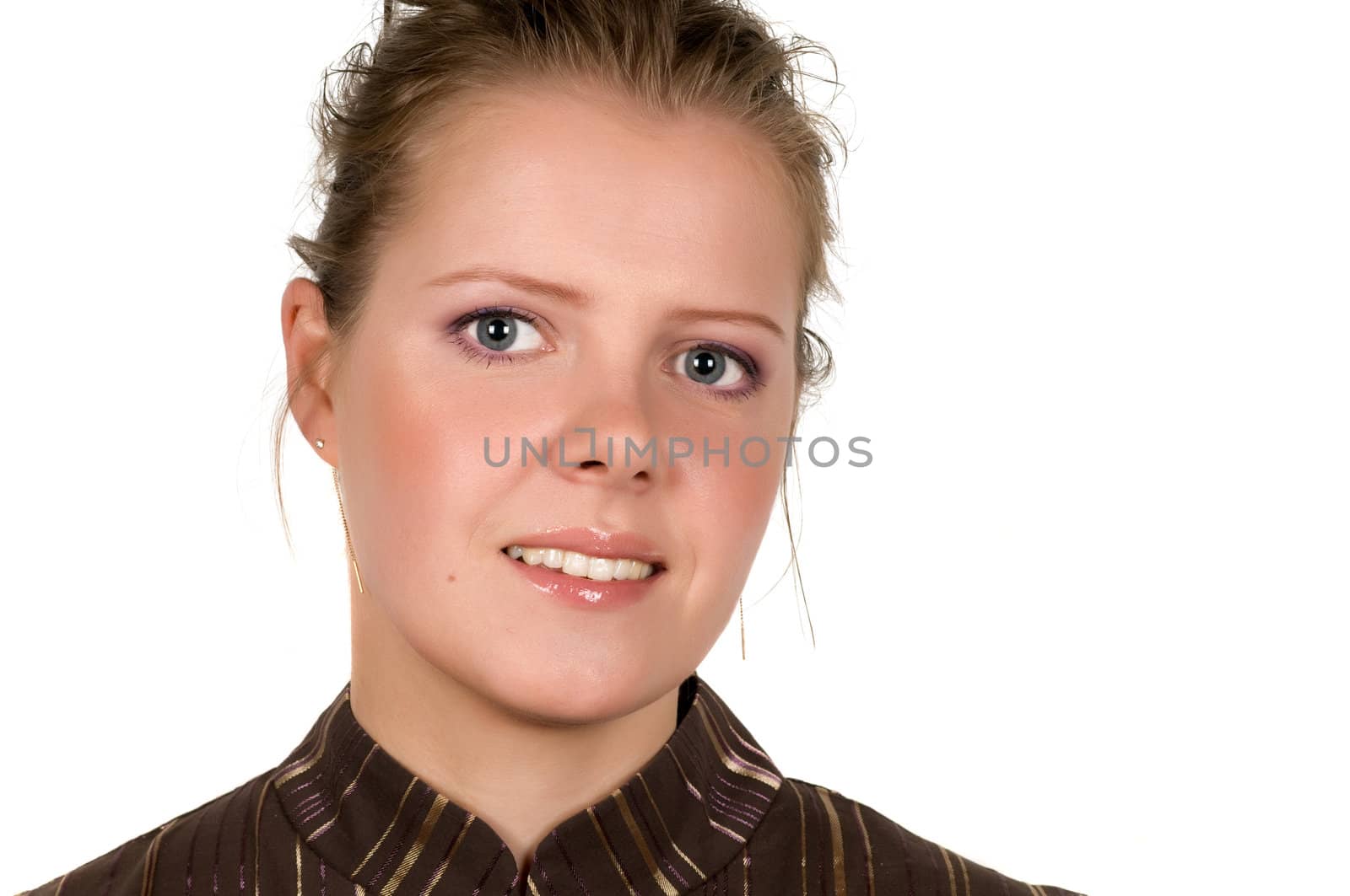 Closeup portrait of a beautiful young woman