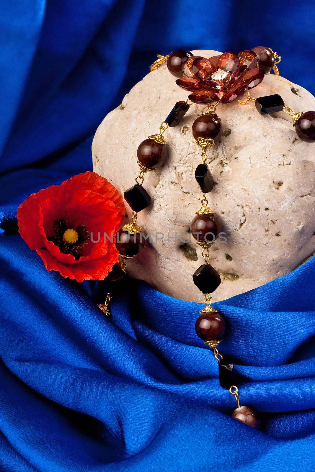 Necklace, flower and stone by igor_stramyk