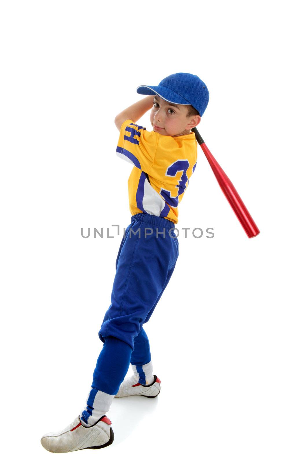 Boy playing sport baseball or softball by lovleah