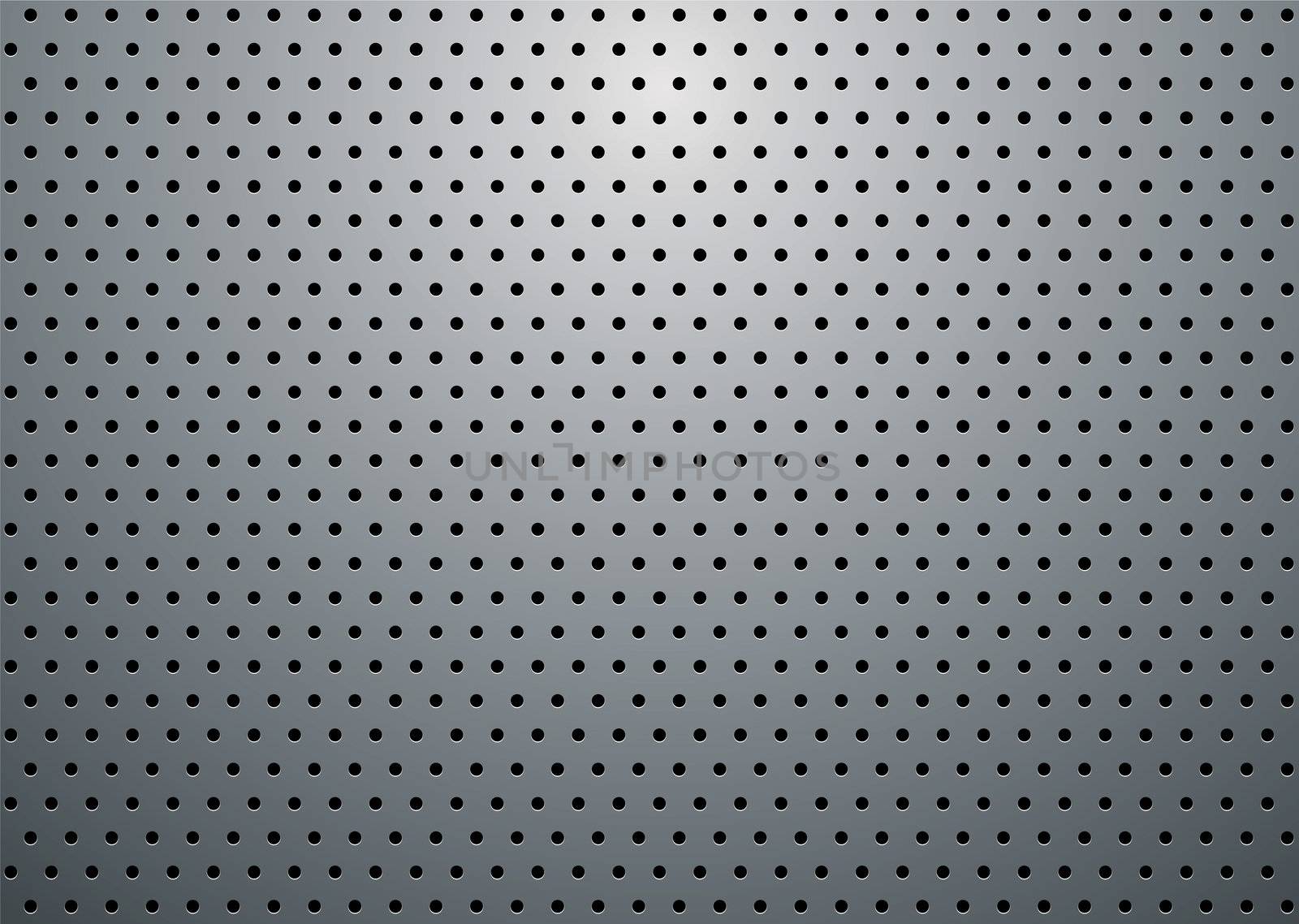 Abstract silver grill background with holes and reflective shadow