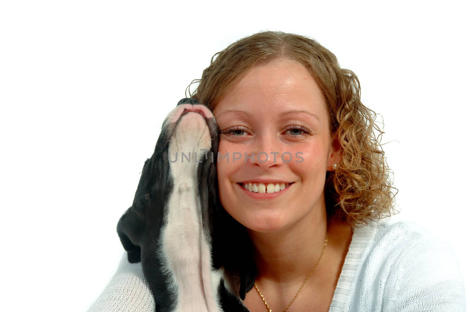 Young woman and puppy by cfoto