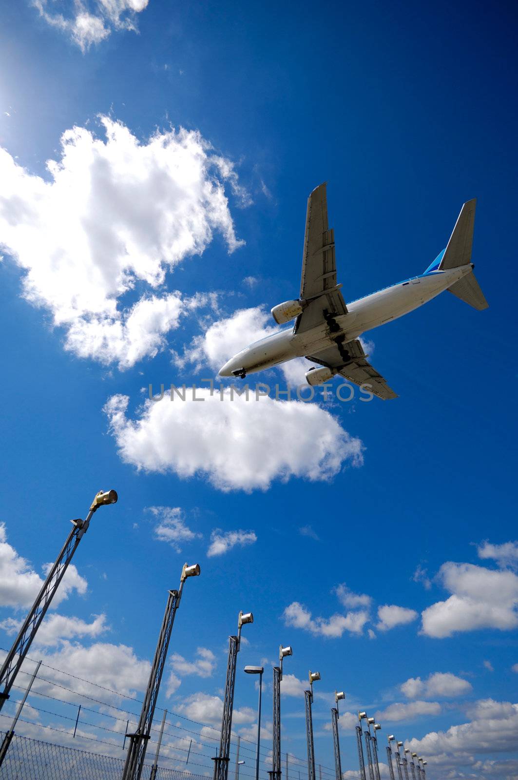 Plane and landing lights by cfoto