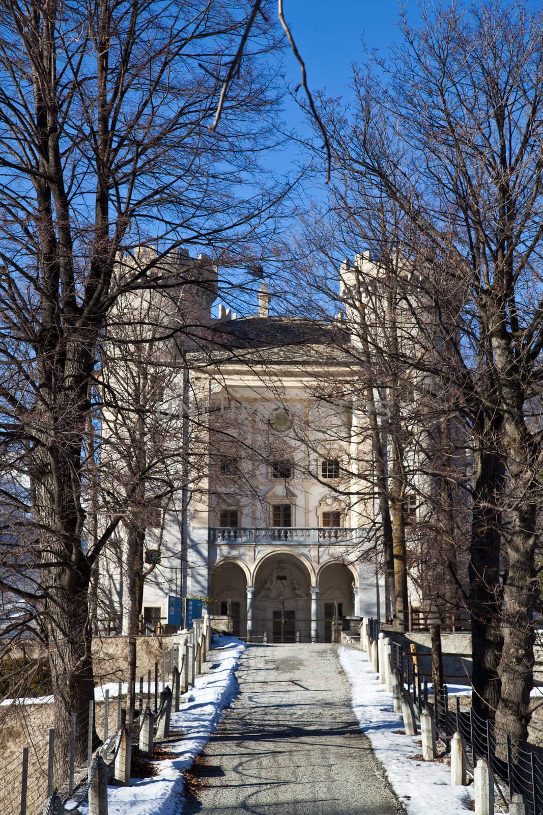 Italian castle in Valle d'Aosta region, north of Italy