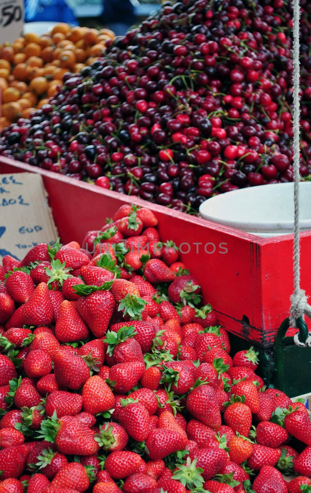 Mixed fruits for sale at street market