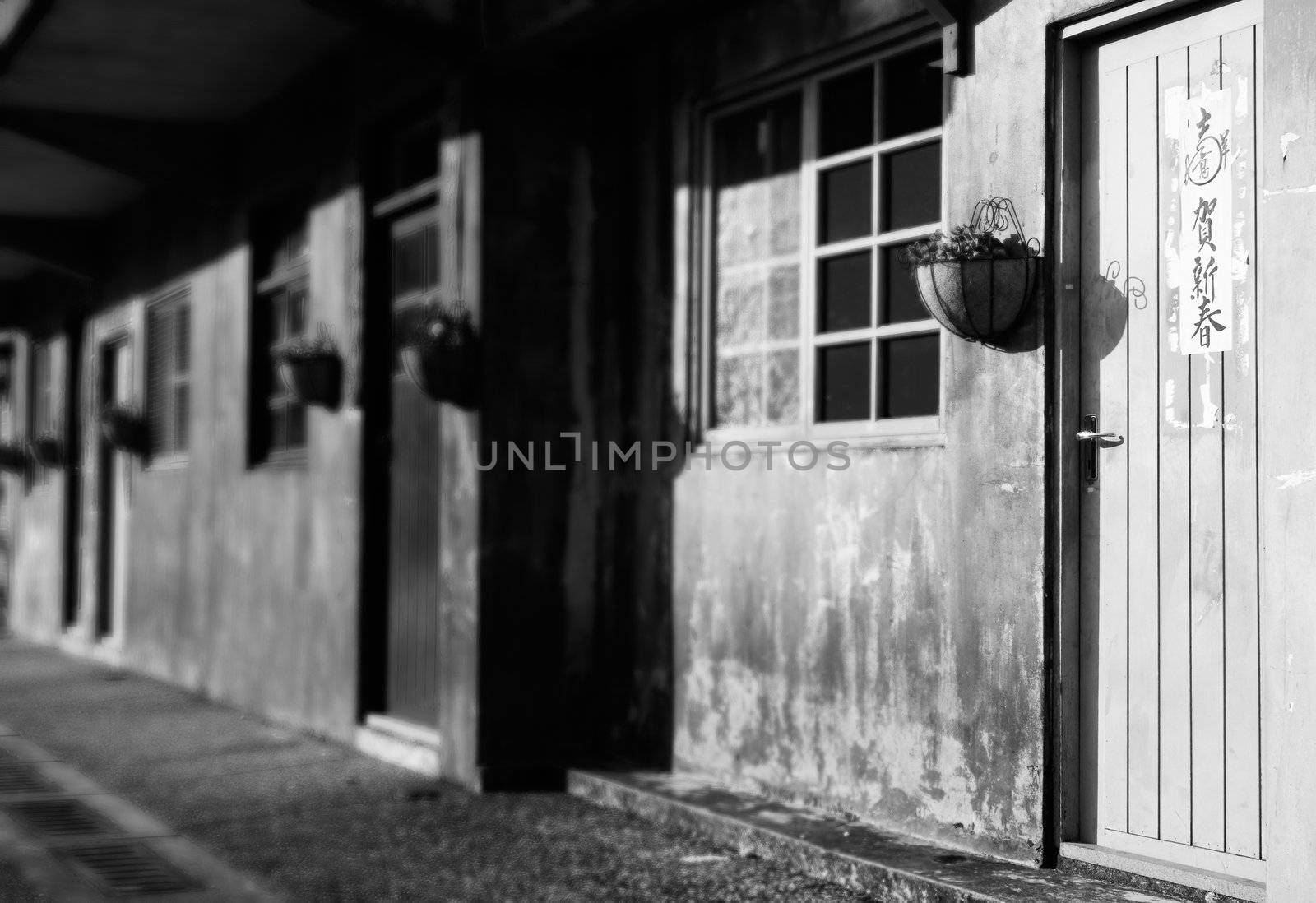 It is chinese old house and street in Taiwan.