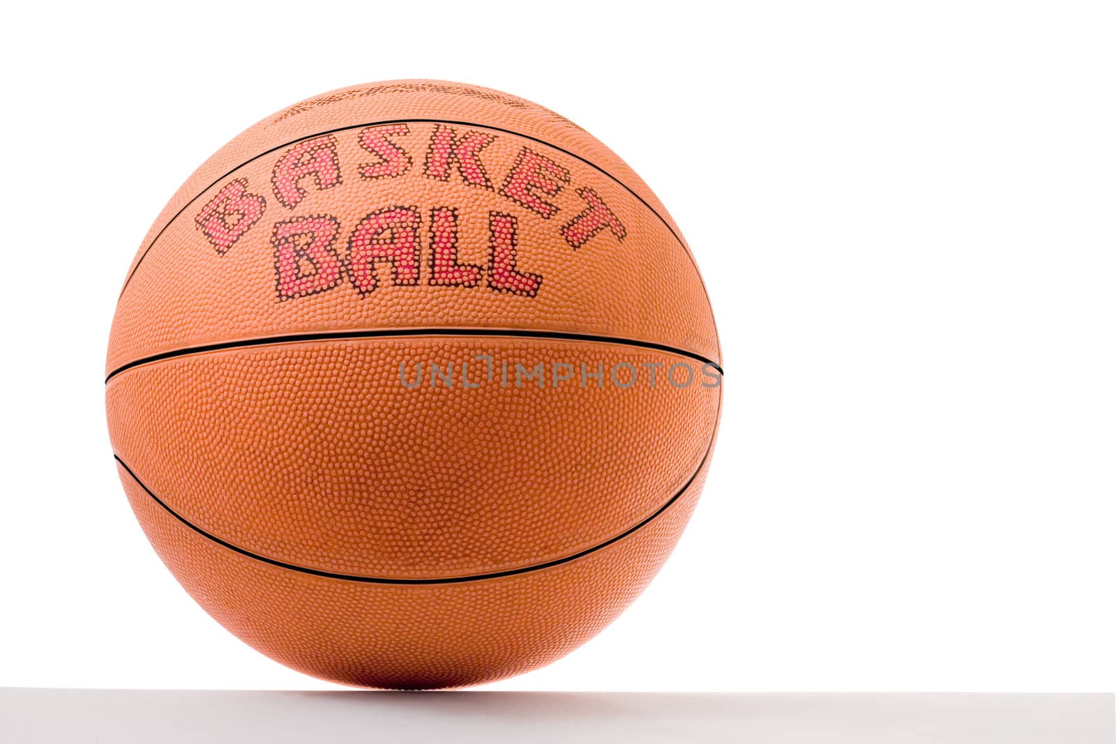 Orange basketball ball on a white background