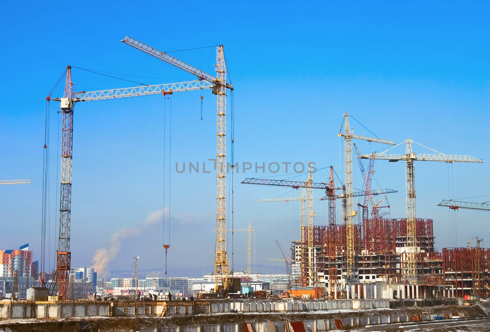 Bookmark of the base under construction of new houses