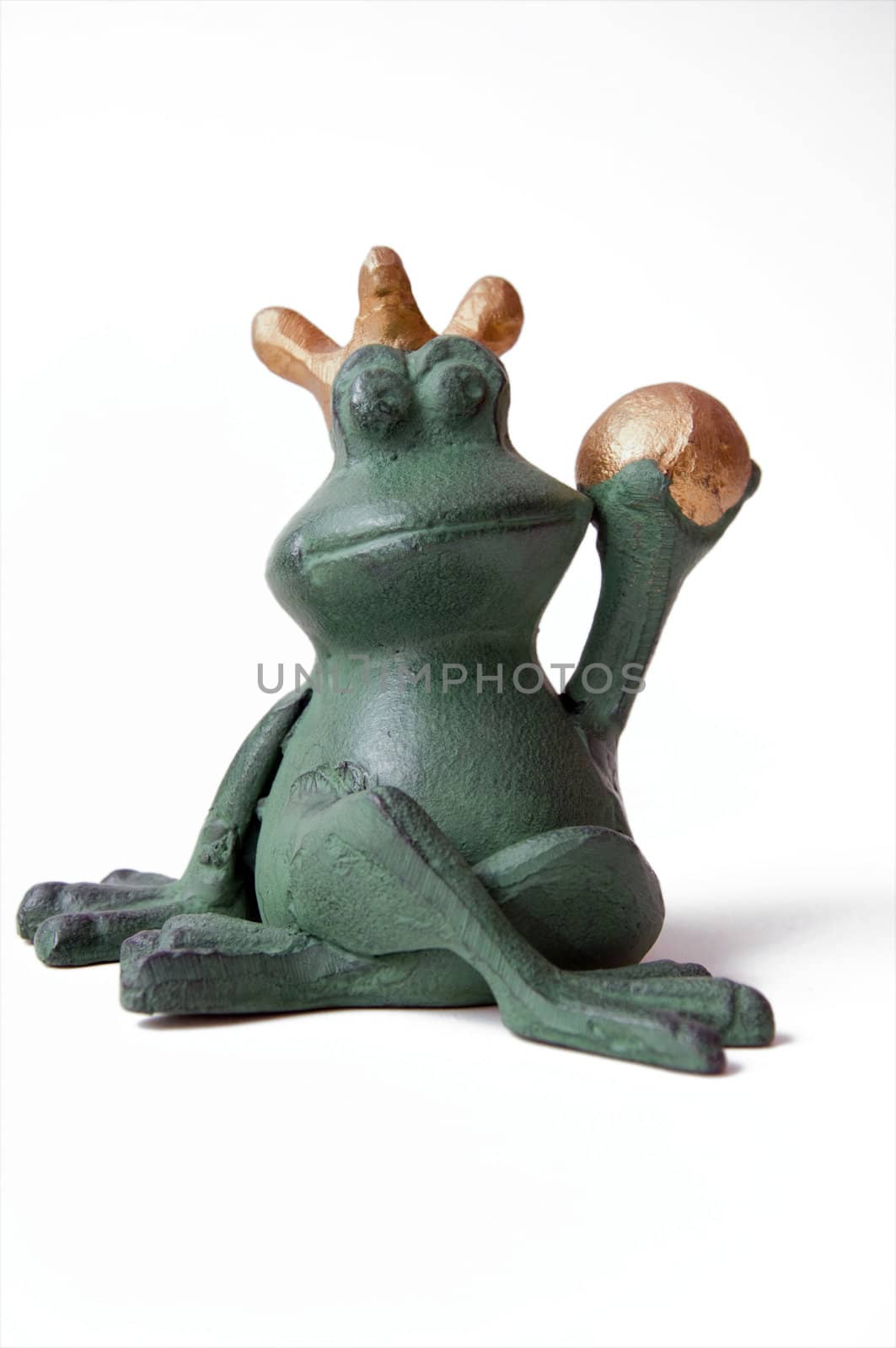 green frog king isolated on whte background