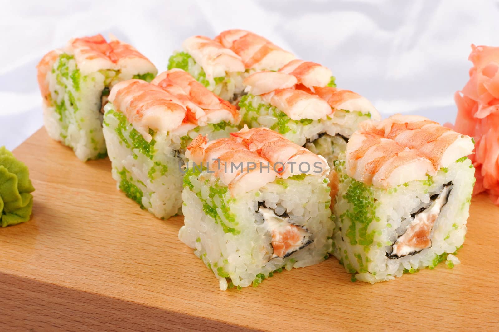 Sushi futomaki with shrimp by igor_stramyk