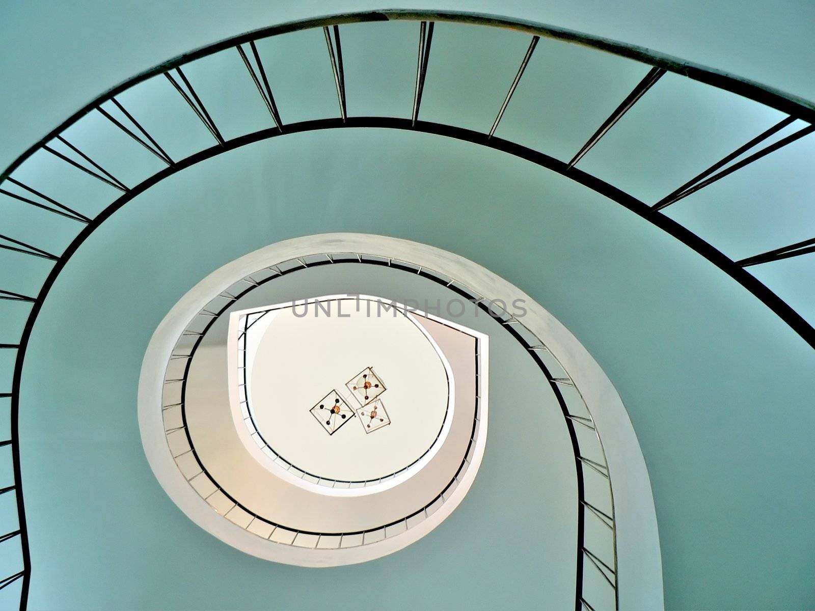 Spiral stairway in Wilanow palace in Warsaw