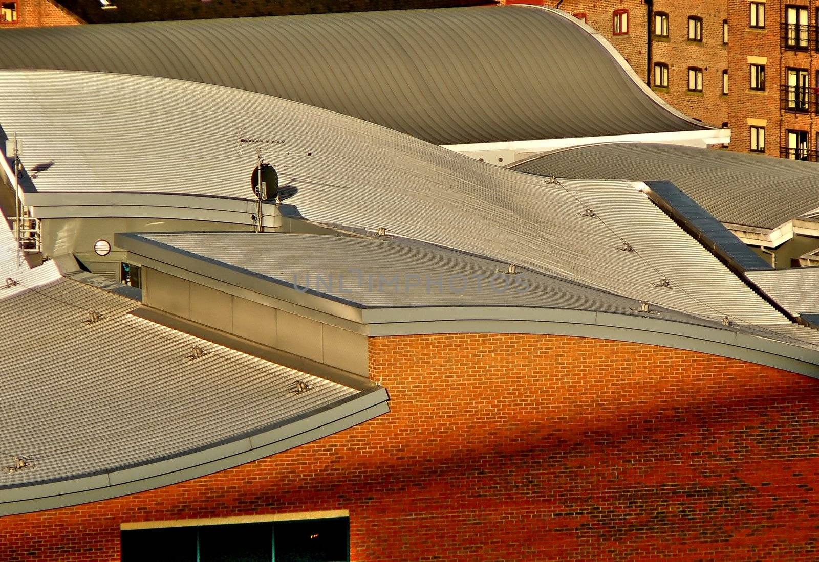 Roof tops view at the end of the day