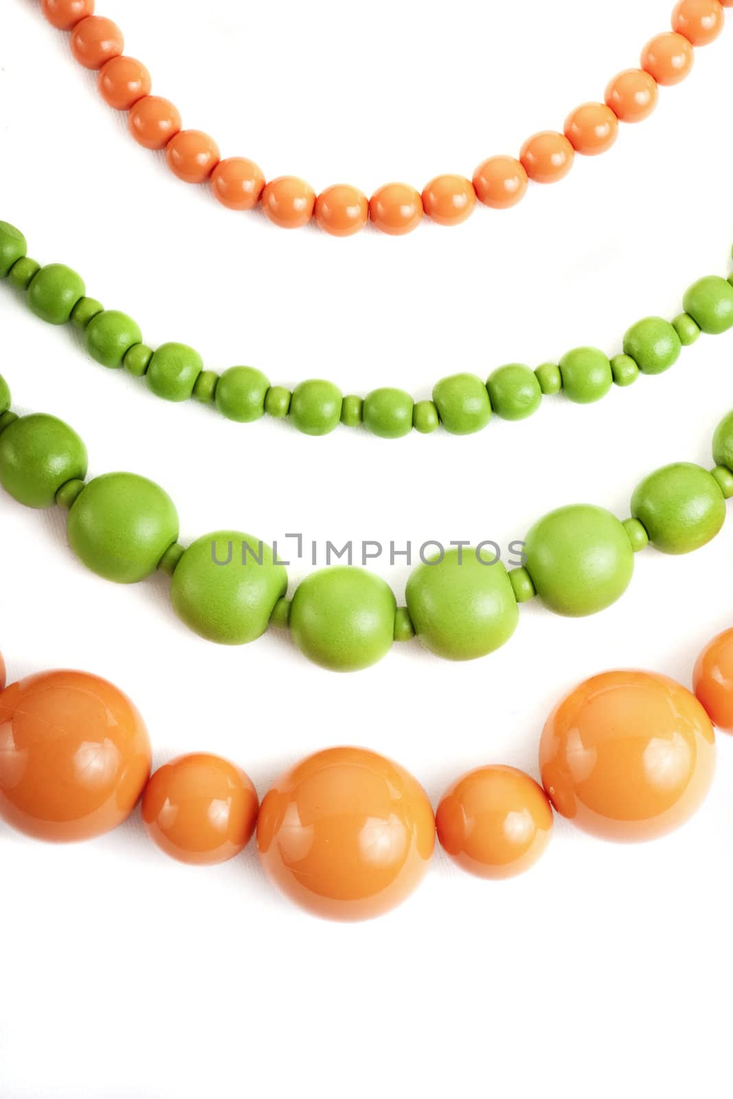 Orange and green colored necklace