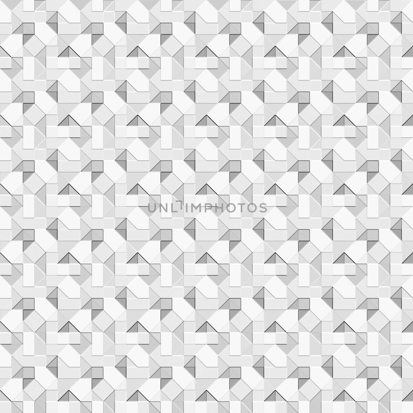 seamless texture of grey to white squares and triangles giving optical illusion