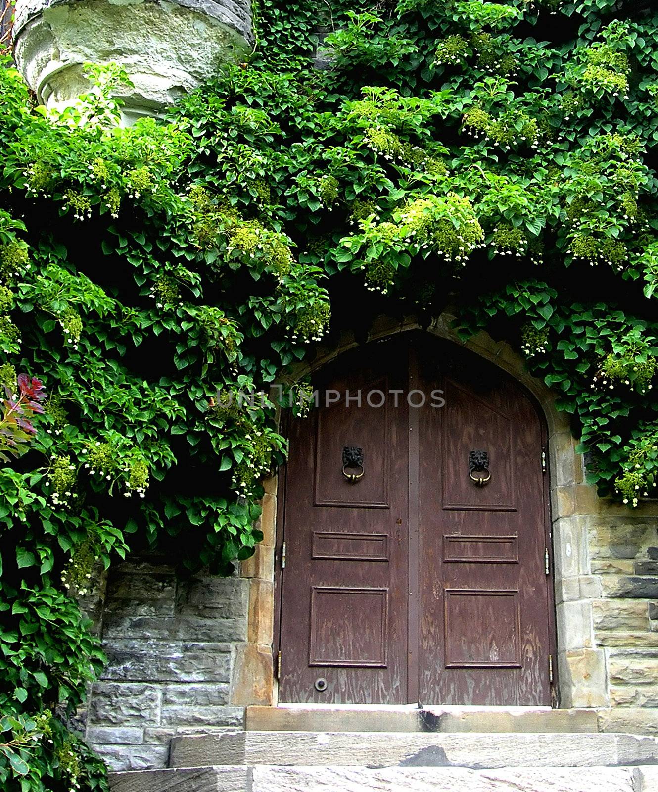 Casa Loma Hidden entrance under the Norman (West) Tower. Casa Loma one of the famous Canadian Castles situated in Toronto - Ontario.   