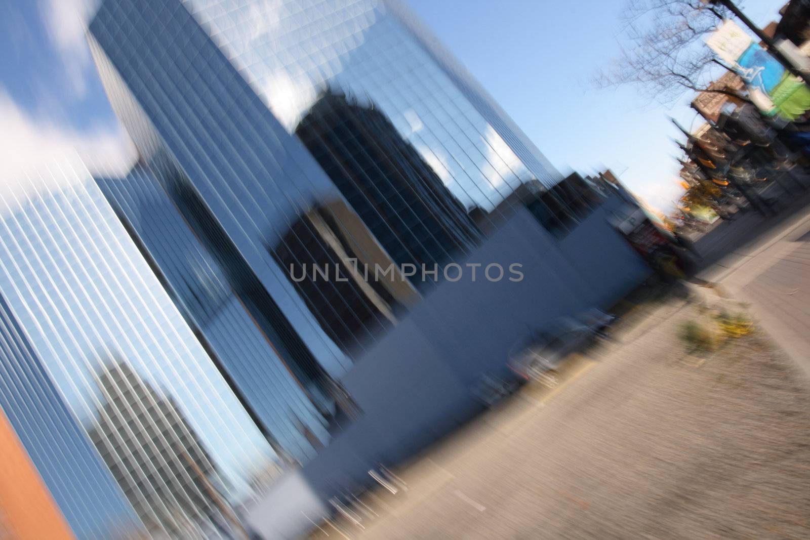 Blur abstract picture from downtown Hamilton in Ontario Canada. 