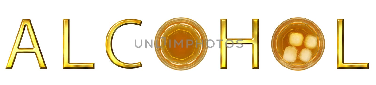 Alcohol concept isolated in white