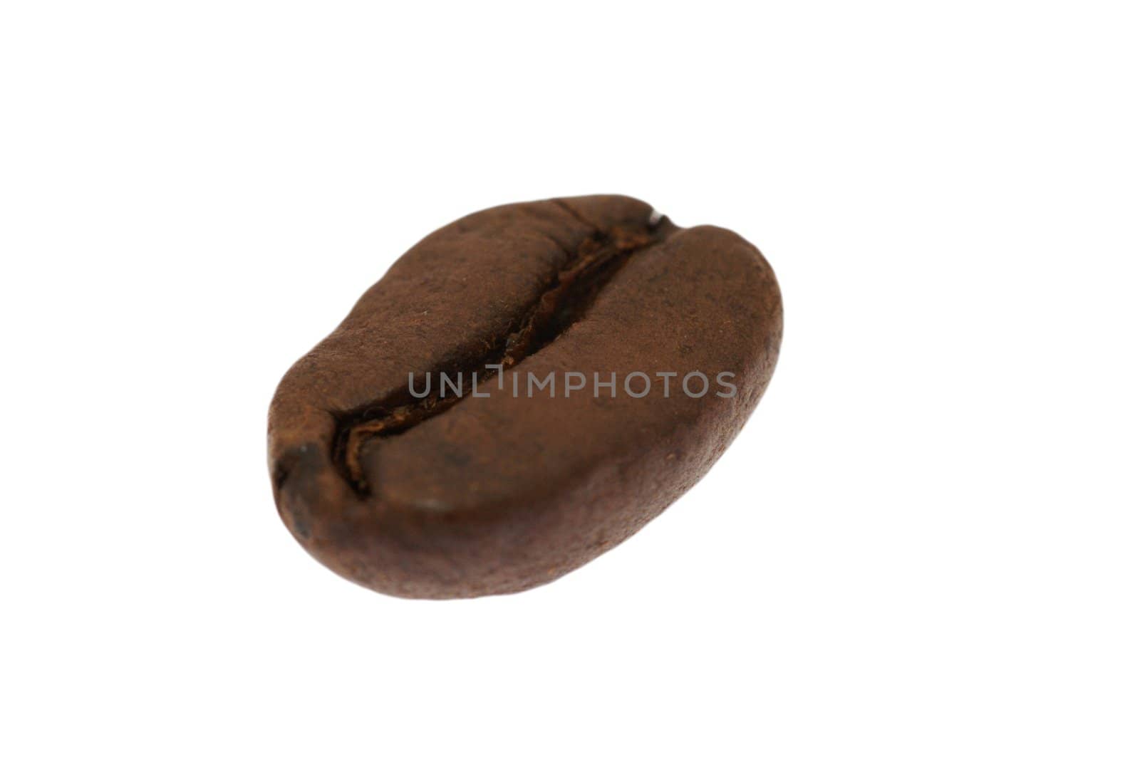 black coffee beans,  crack  grain, on white