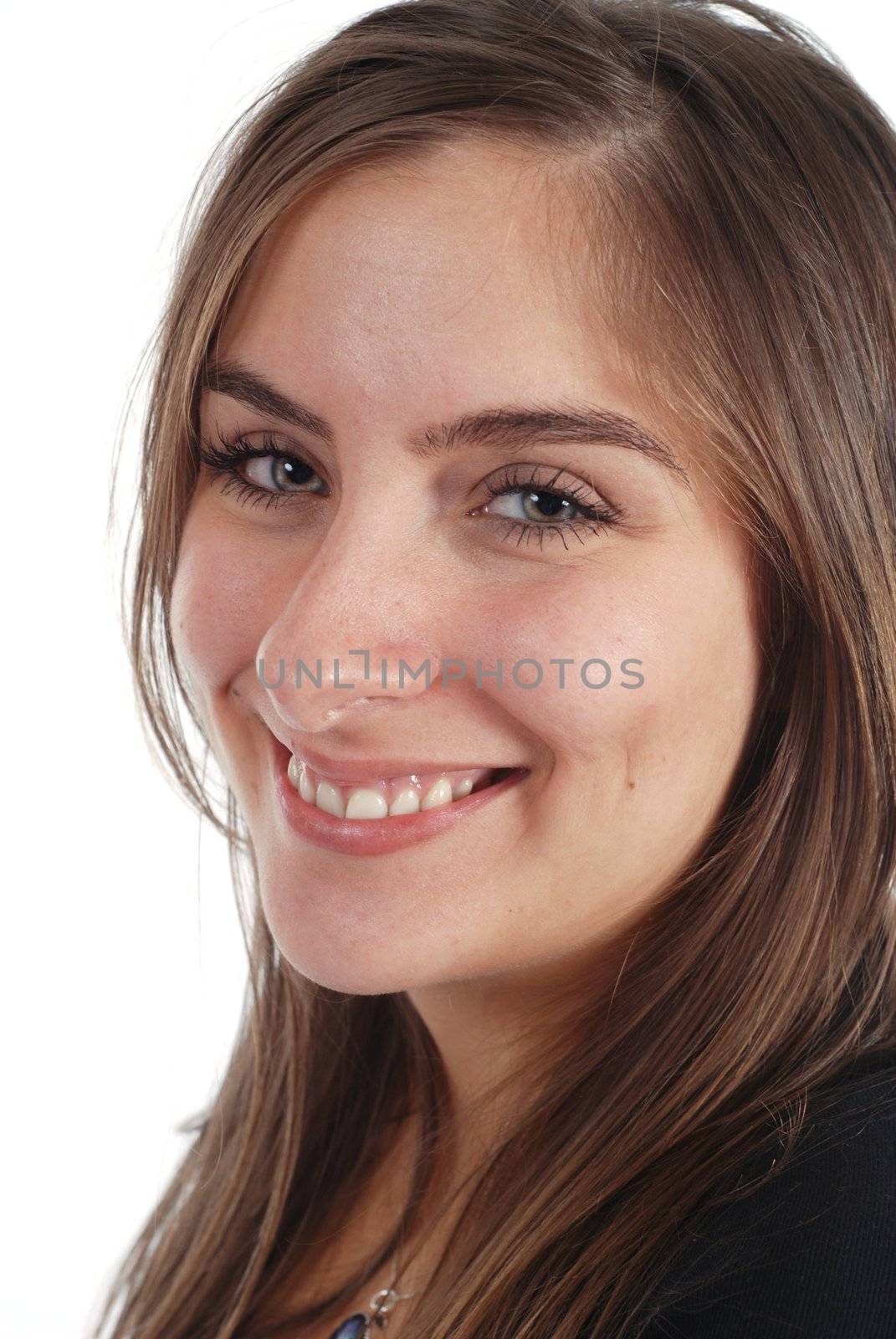 Beauty shot of a brunette woman