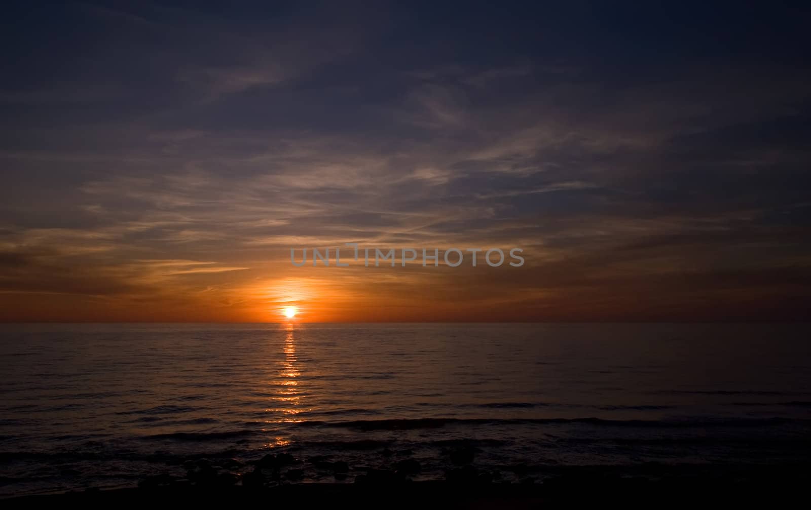 sea sunset baltic sun sky coast clouds