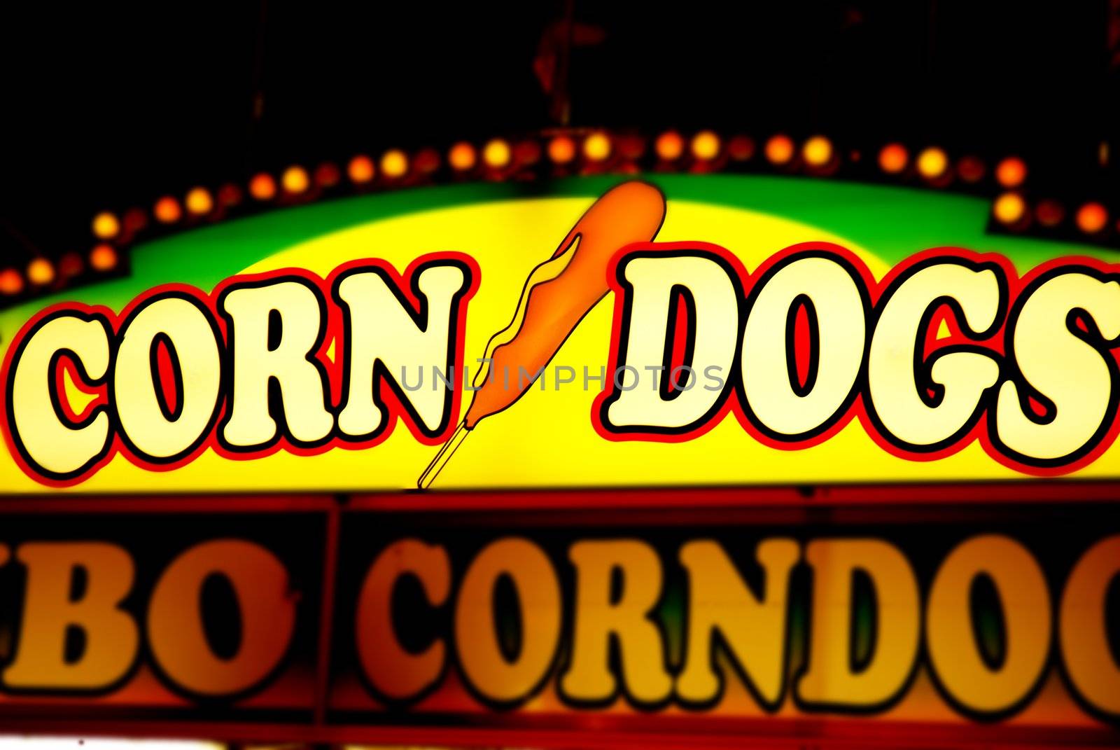 A Corn Dog Sign at a Carnival