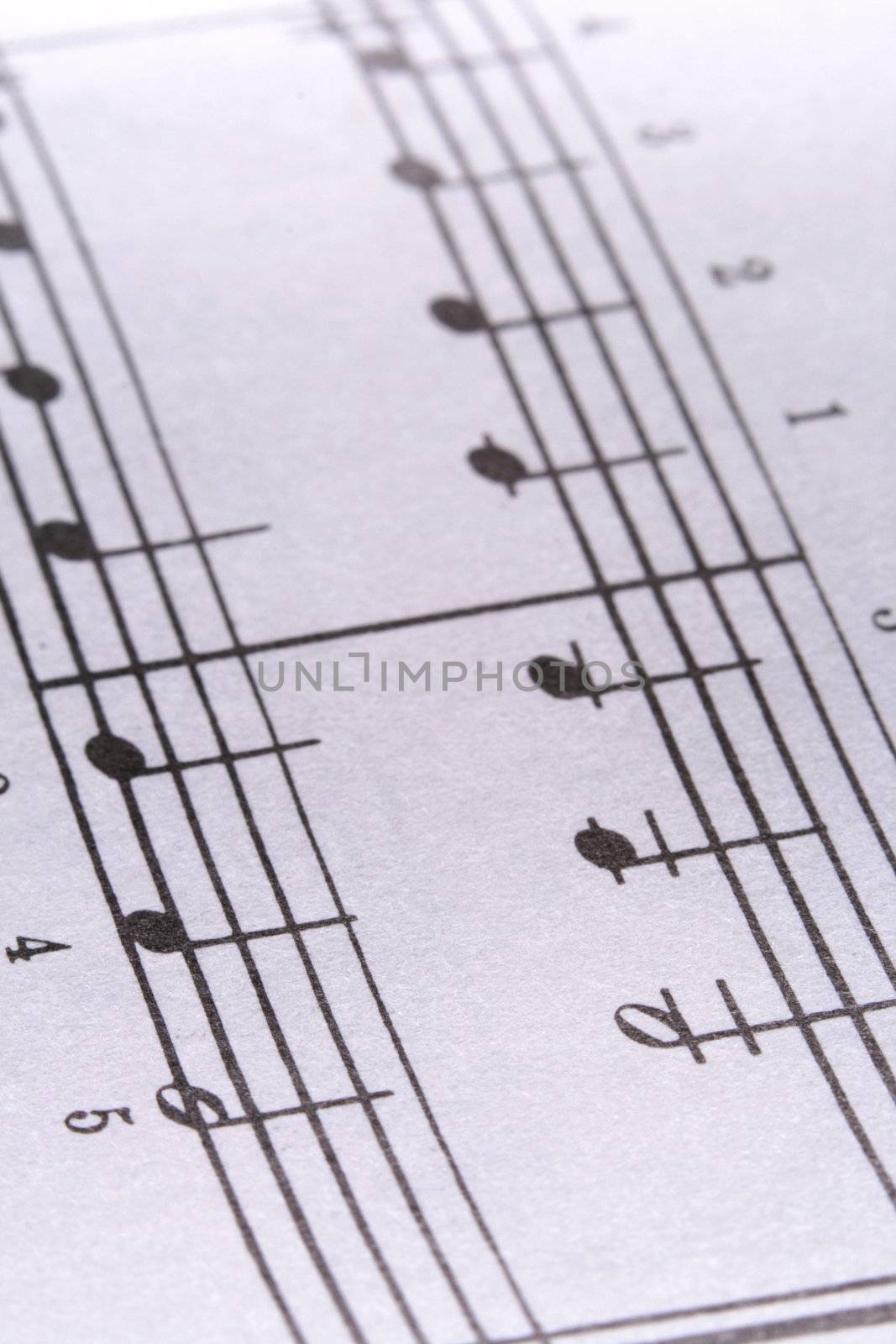 Macro shot of sheet music