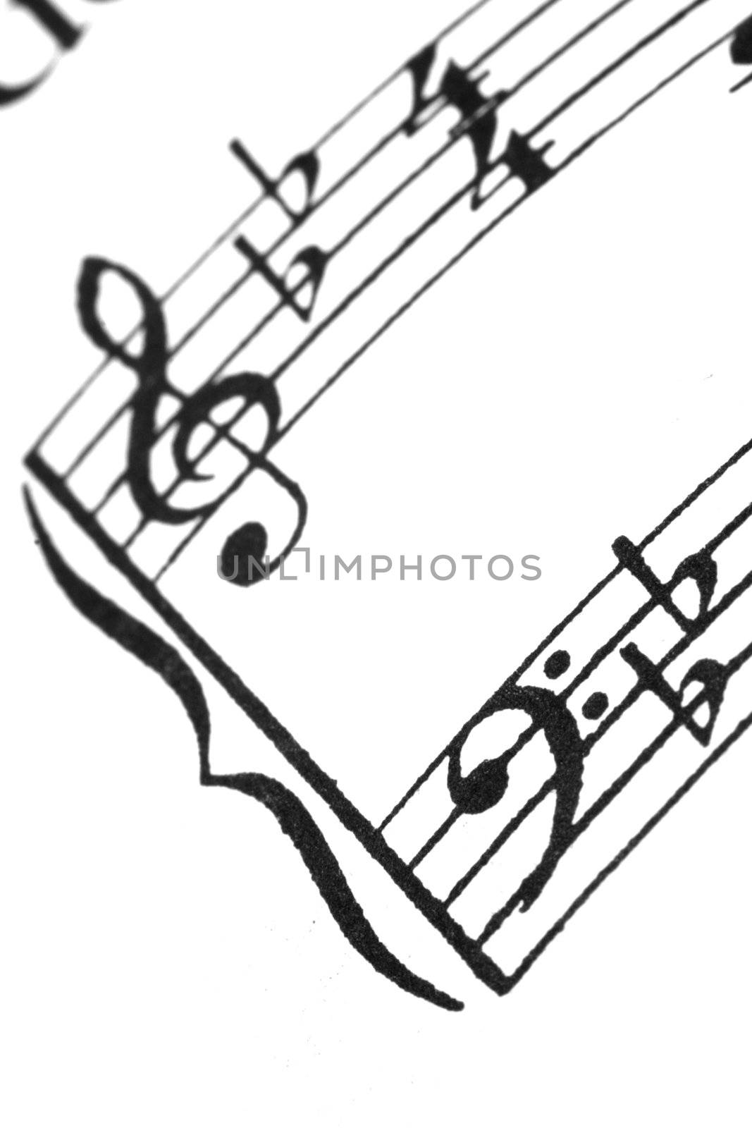 Macro of sheet music