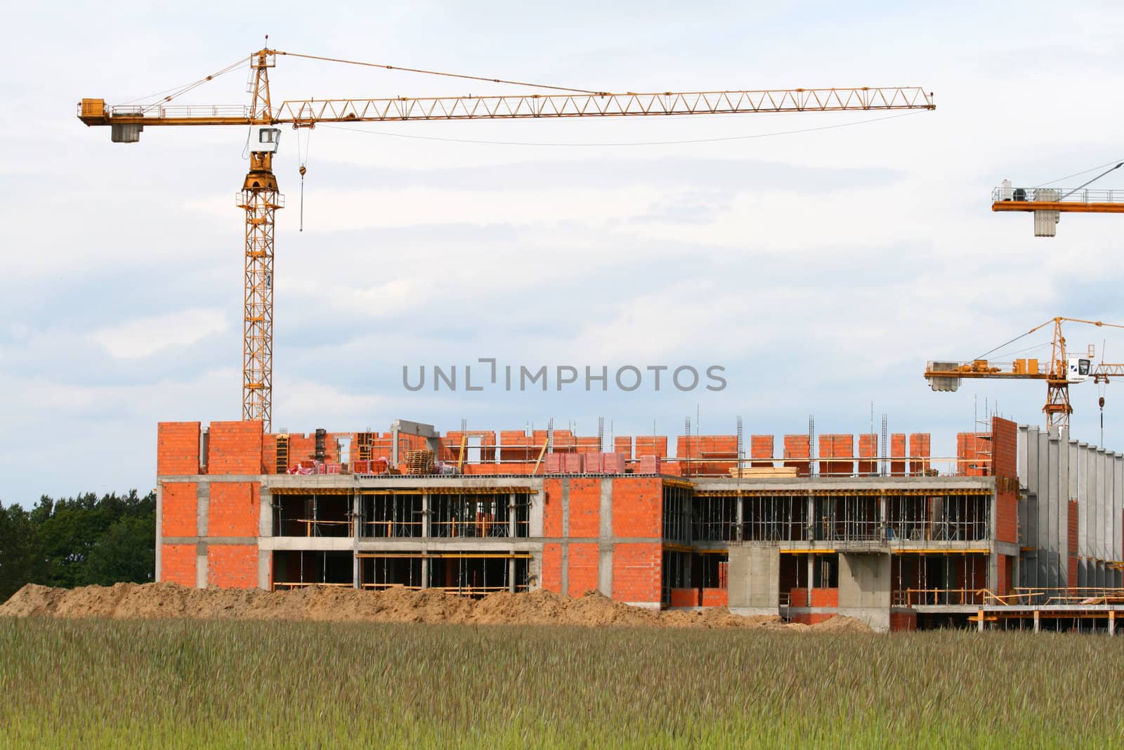 Construction site between the wheat fields