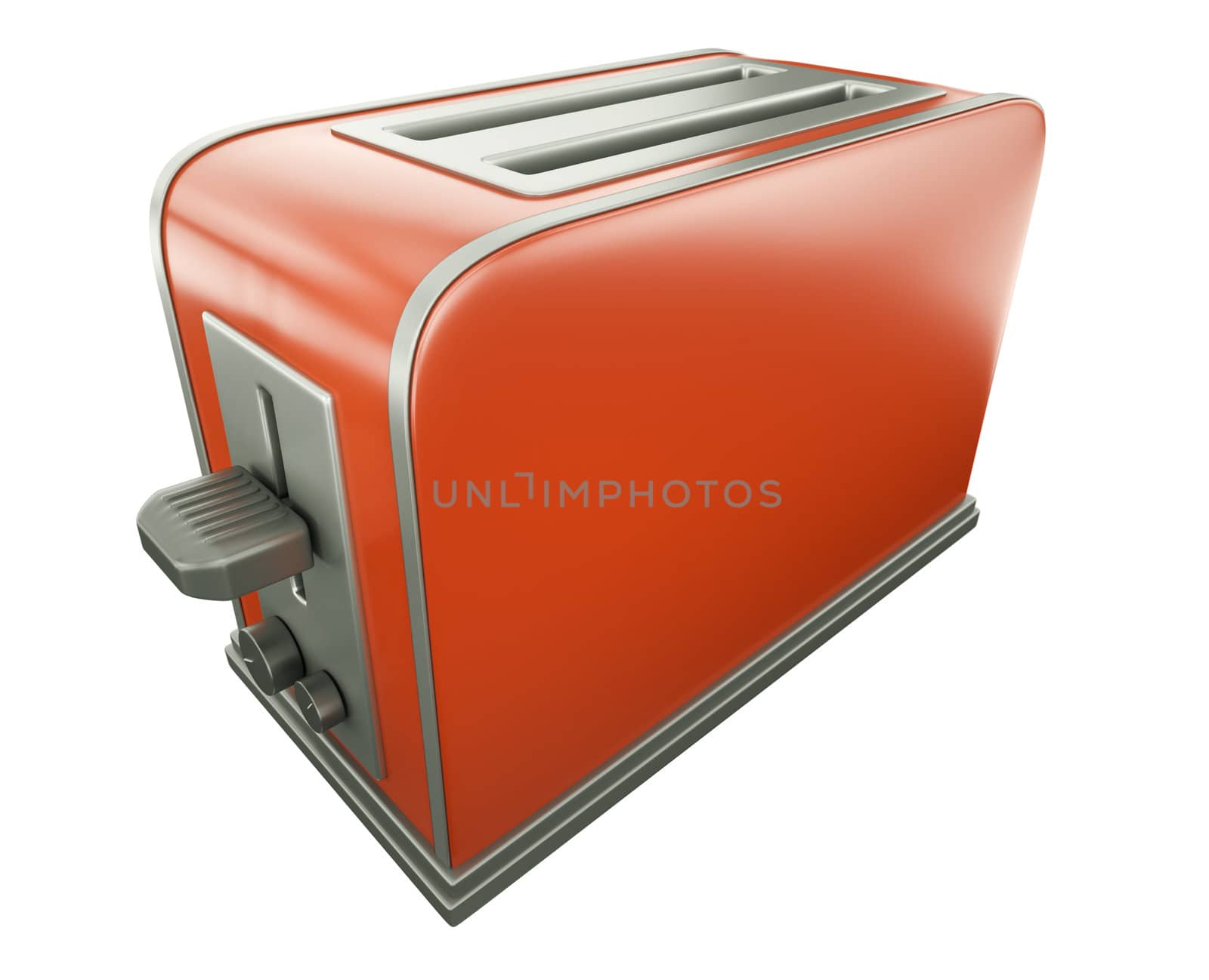 Red toaster. 3D rendered image.