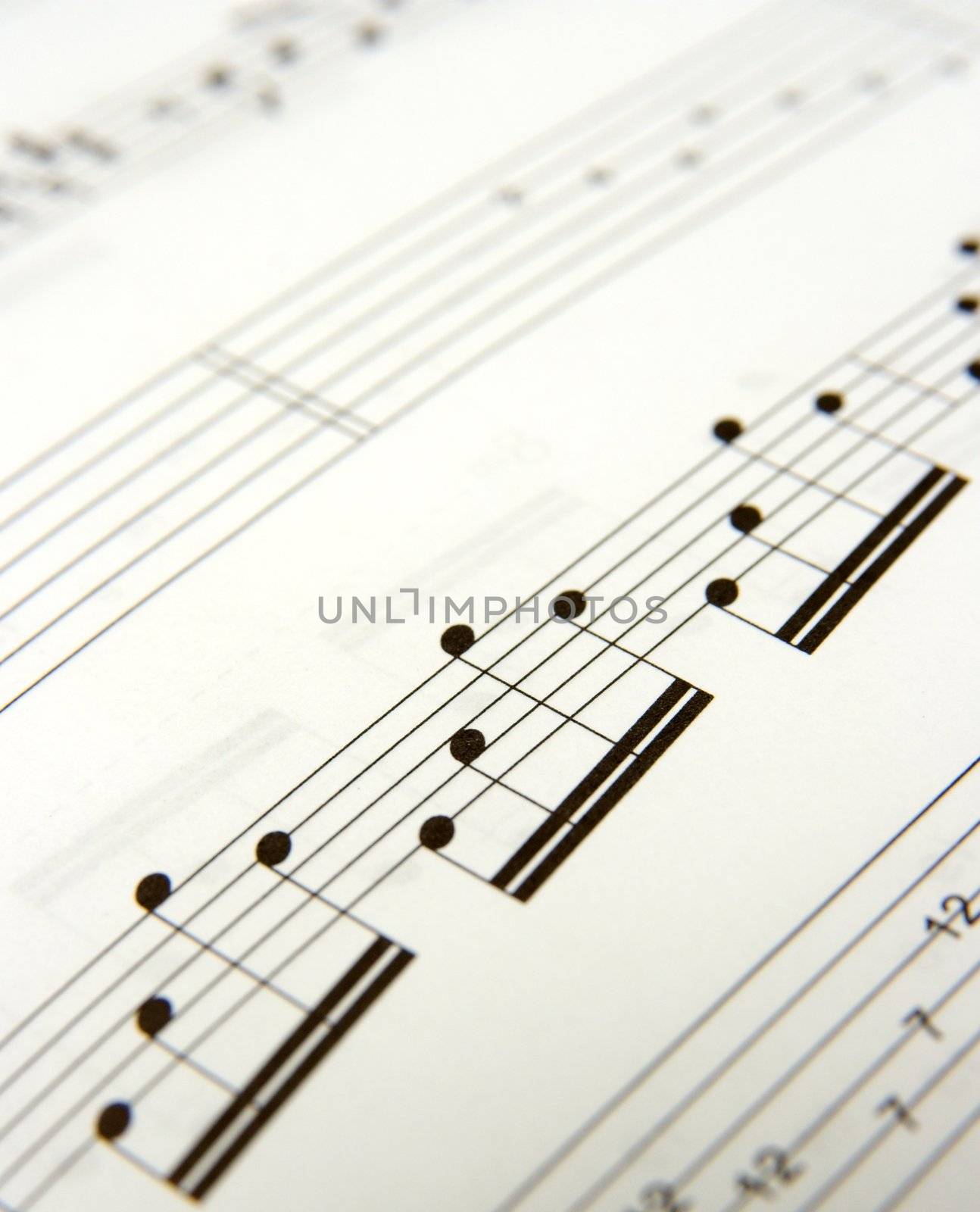 Closeup of simple music score