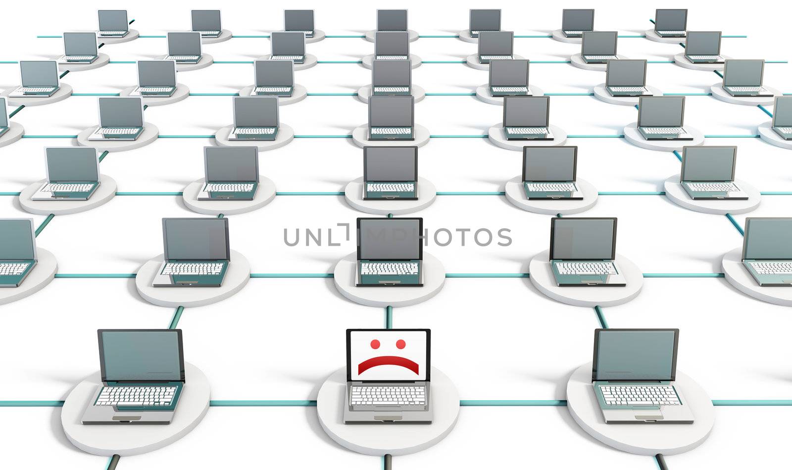 System Virus on a PC Computer Network