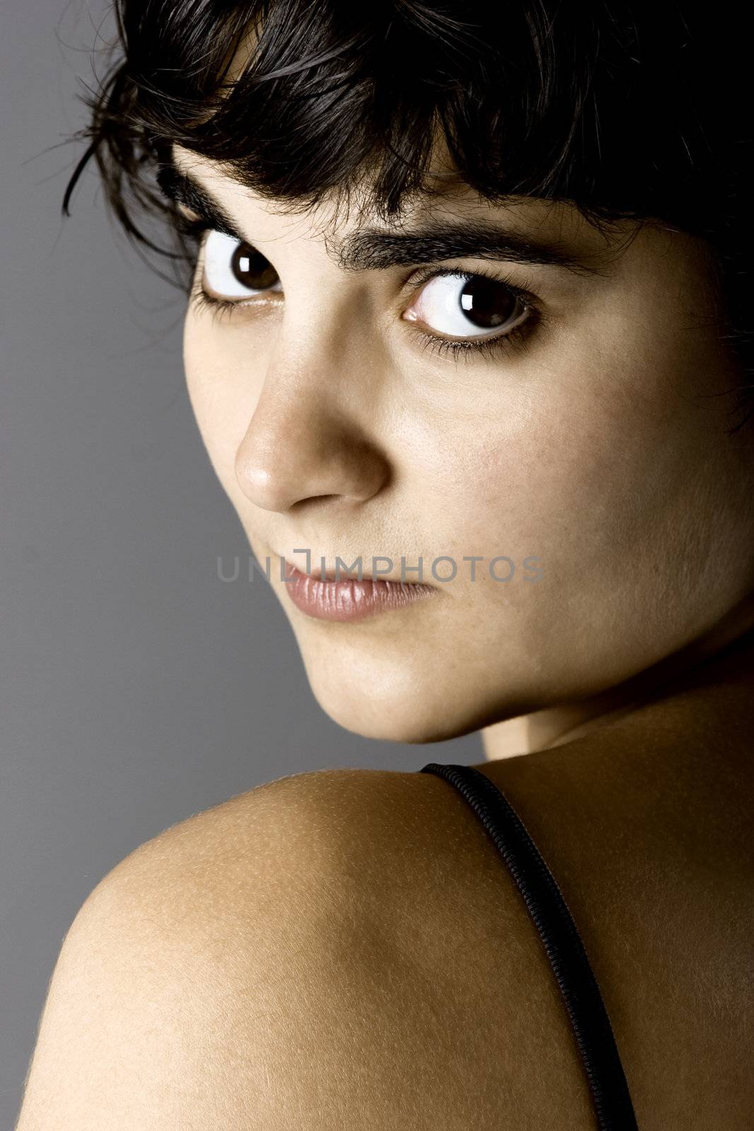 Close-up portrait of  a beautiful woman with great eyes