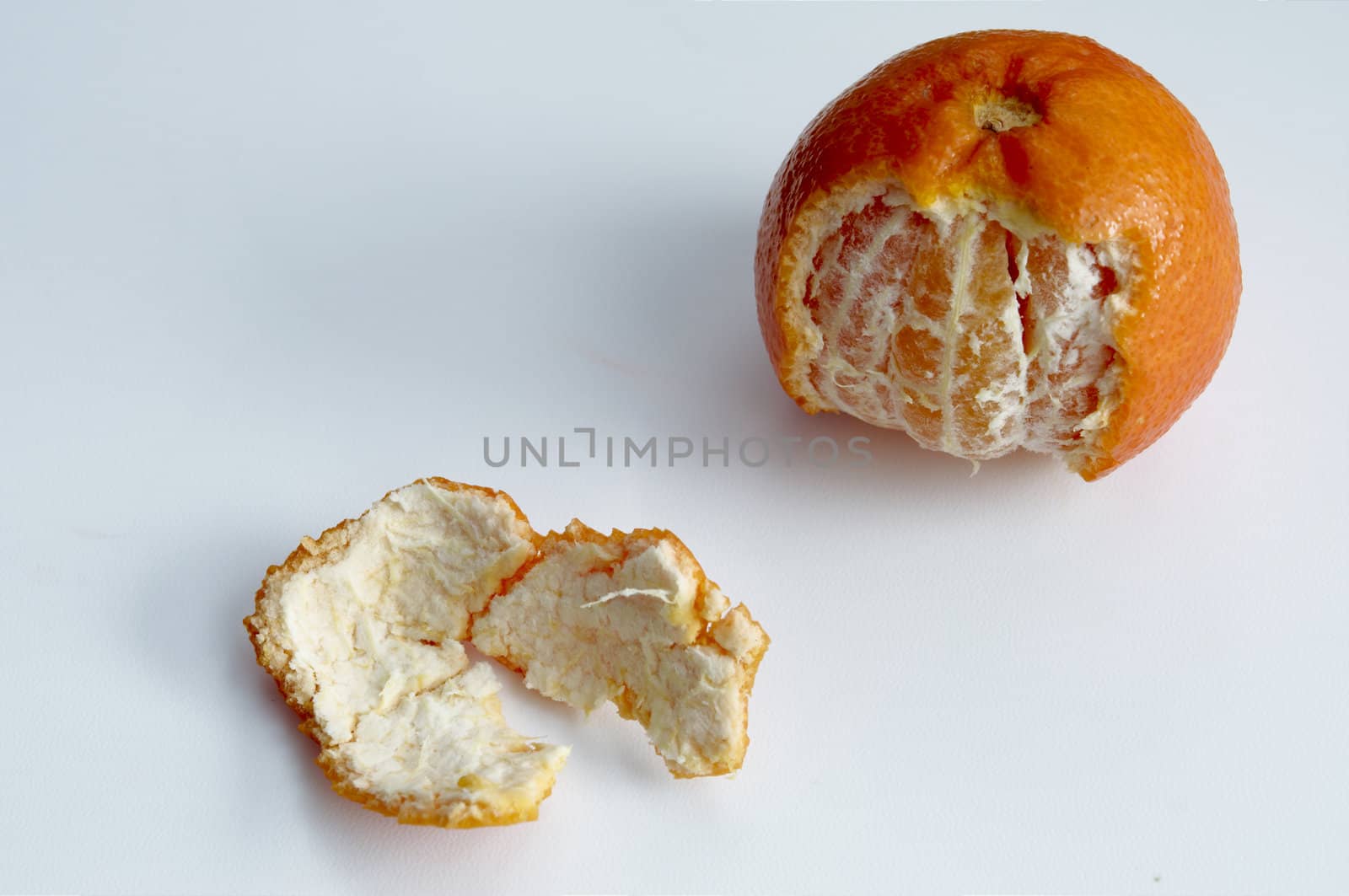 Tangerine in white background