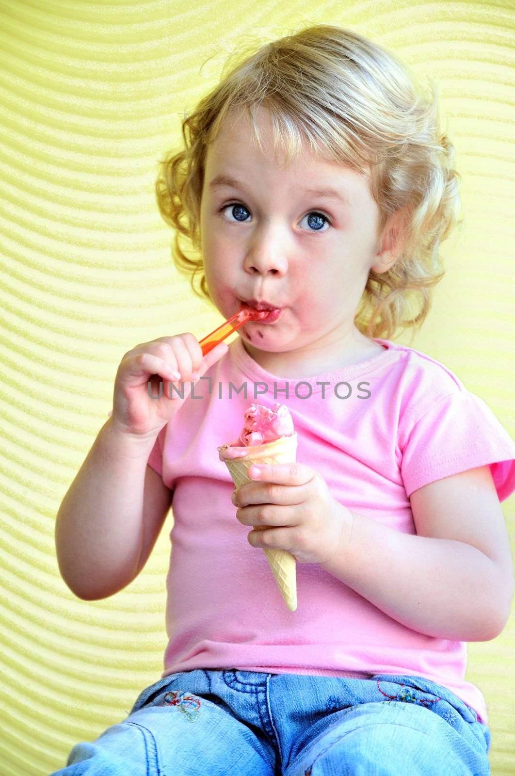 girl enjoys an ice-cream by Reana