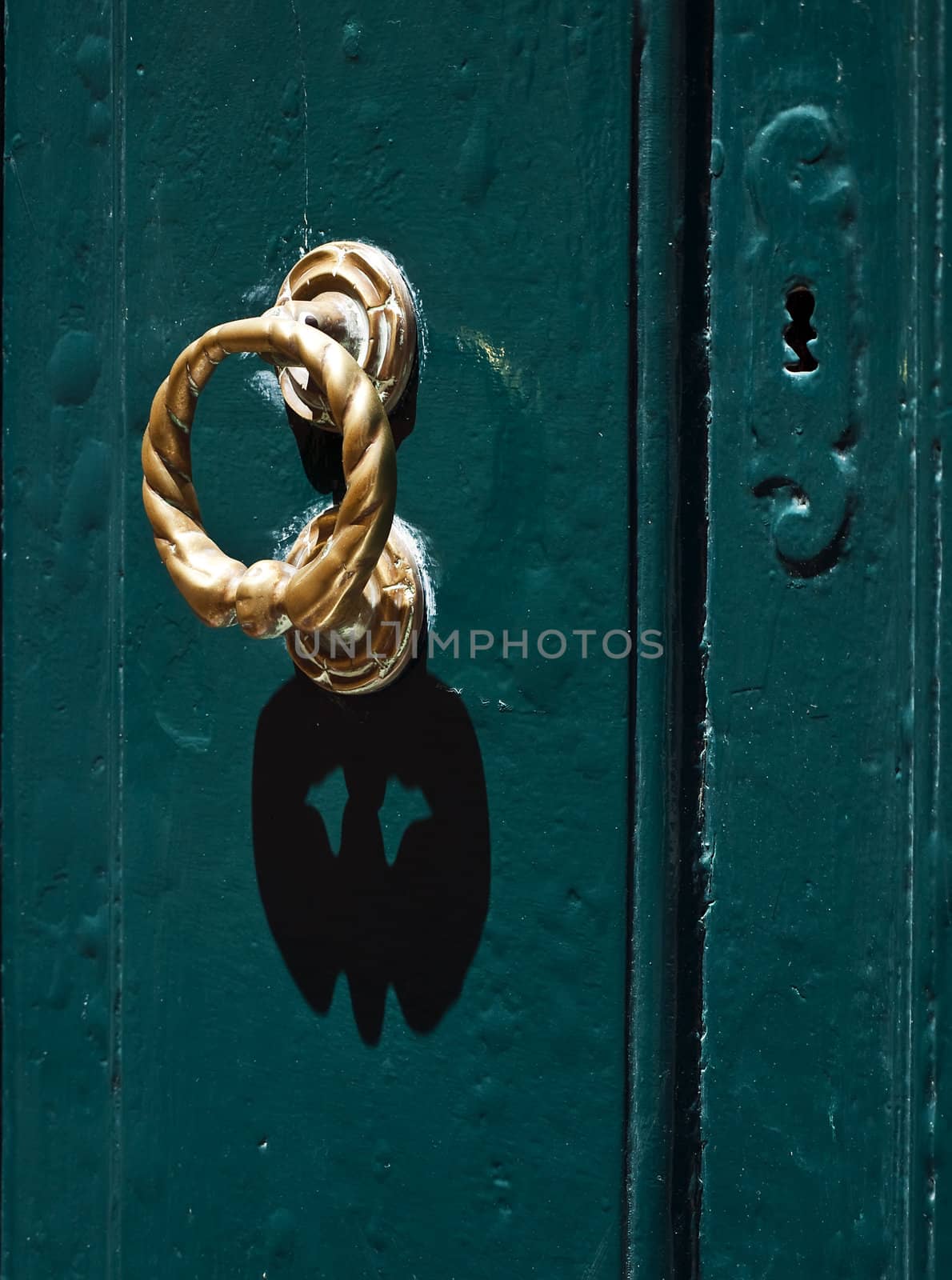 Medieval door knocker in the old city of Mdina in Malta