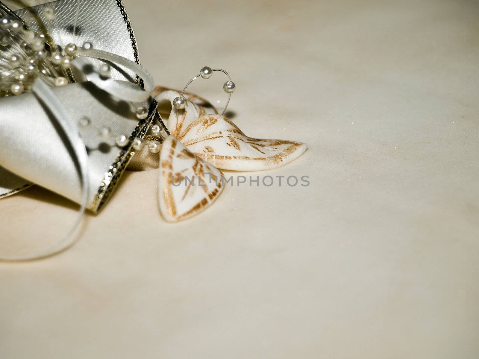 Close up of a wedding cake detail ideal as a backdrop