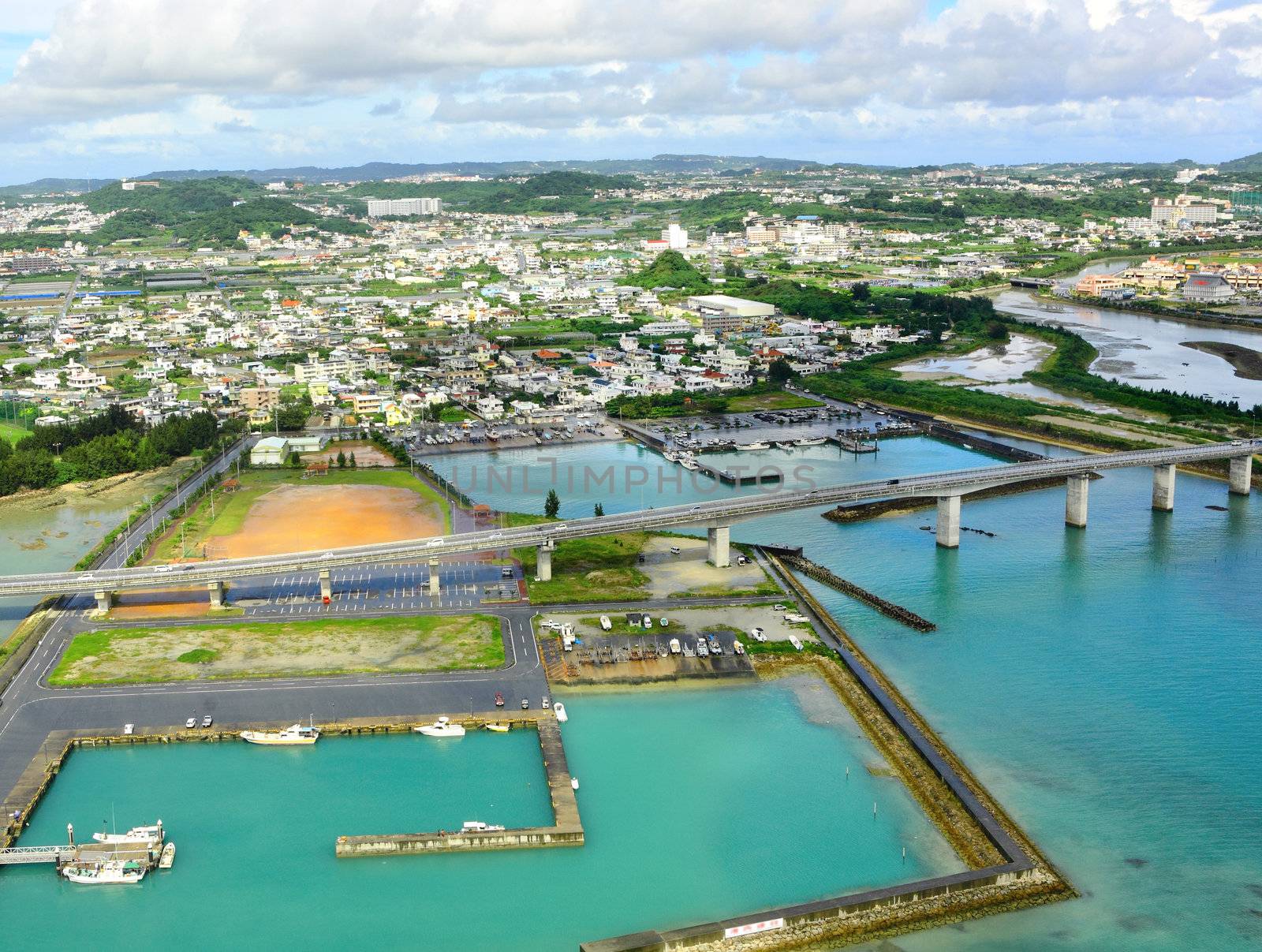 aerial photo of okinawa japan