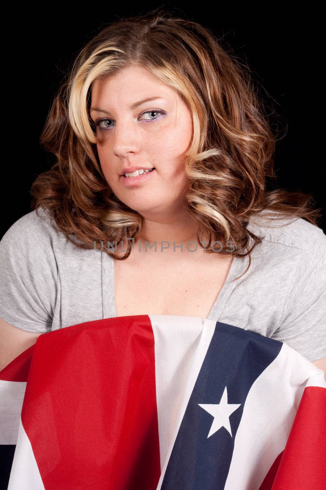 A portrait of a patriotic soldier's wife.