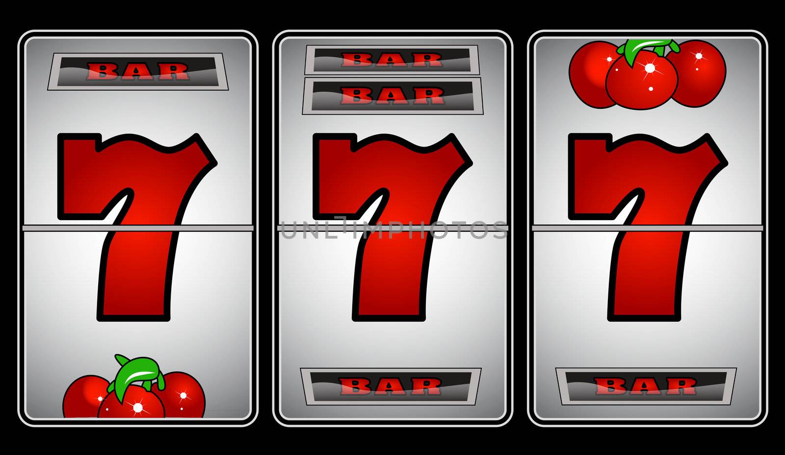 Slot Machine with three Seven