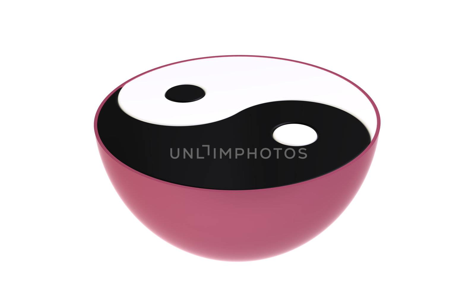 Yin-yang symbol in colored egg isolated on white