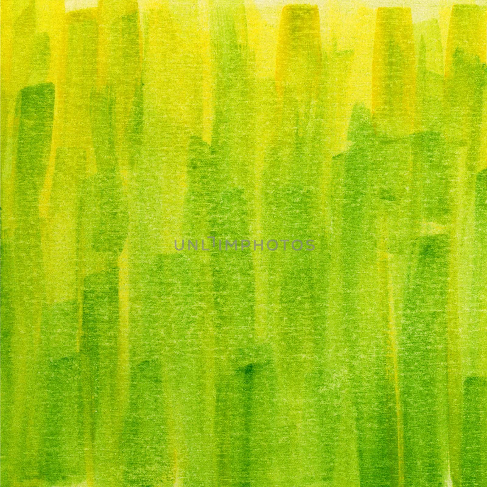 green, and yellow watercolor abstract hand painted on paper with scratch texture, self made