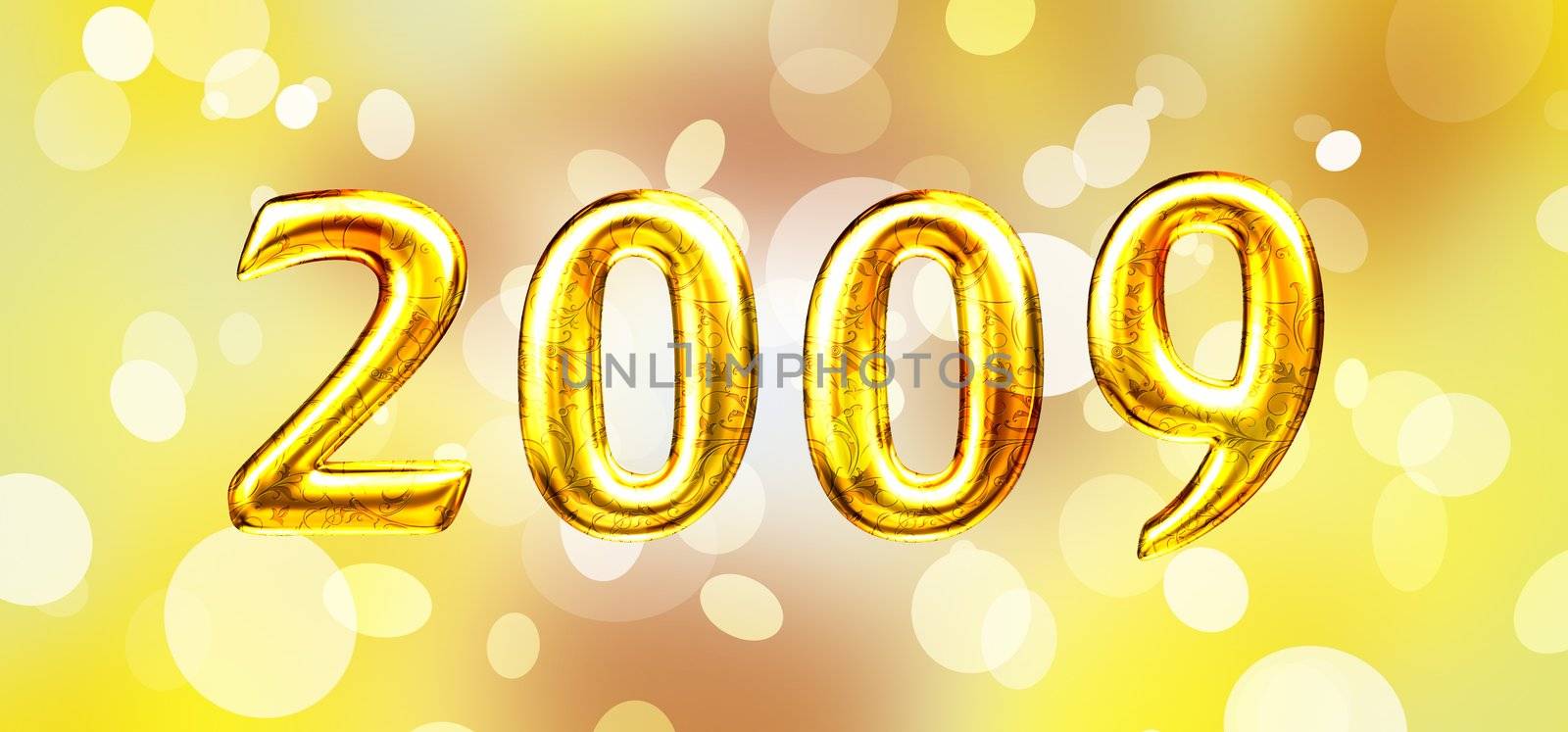 "2009" on colorful background