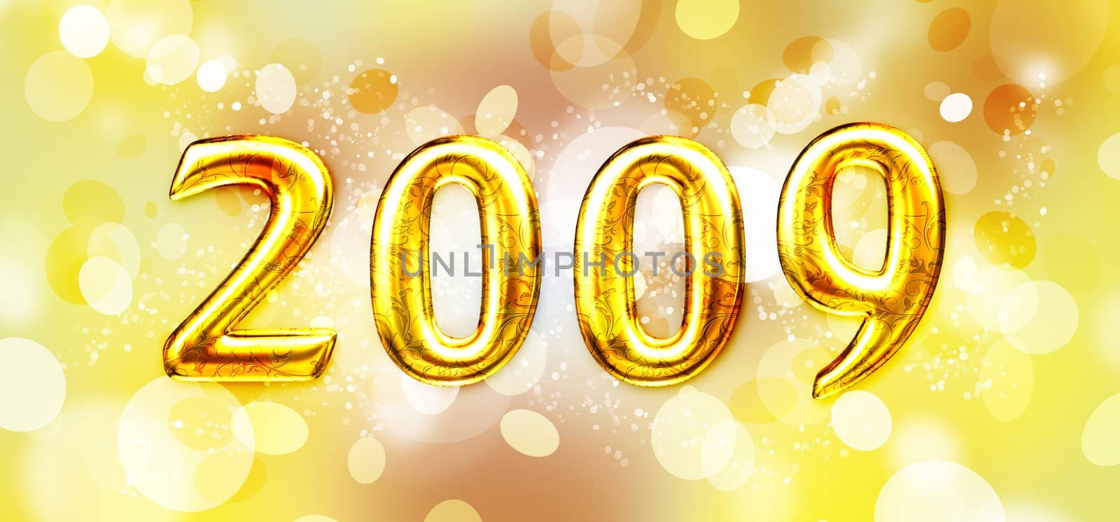 "2009" on colorful background