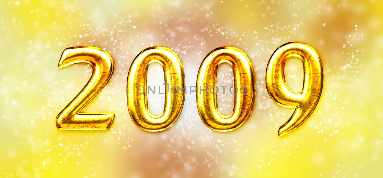 "2009" on colorful background